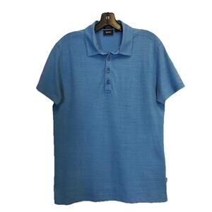 VTG Hugo Boss Mens Blue Collared Pima Cotton Short Sleeve Polo T Shirt Size M